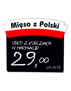 Nakładka Pin na cenówkę do oznaczenia kraju z nazwą MIĘSO Z POLSKI do lady chłodniczej - 10 szt. PN0022