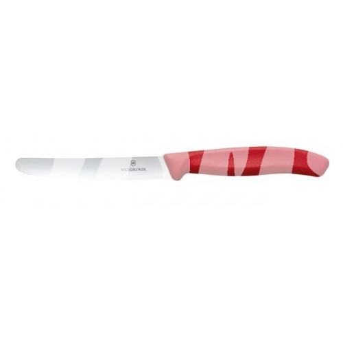 Victorinox Swiss Classic Nóż do pomidorów, zaokrąglony czubek, ząbkowany, 11 cm, czerwony